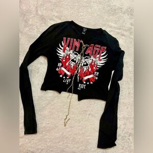 windsor nwot chain sexy longsleeve crop top sz medium/small